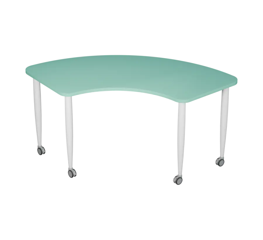 PLAYFORM 228 K modulární hravé stoly, mobilní, výška 750 mm, kovová podnož bílá, deska 25 mm, sněžně